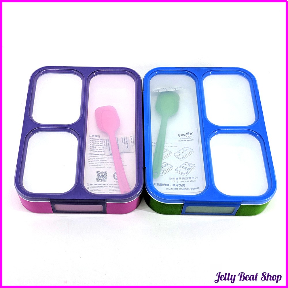 Kotak Makan Lunch box / kotak tempat makan sekat 3 sekat leak proof bpa free