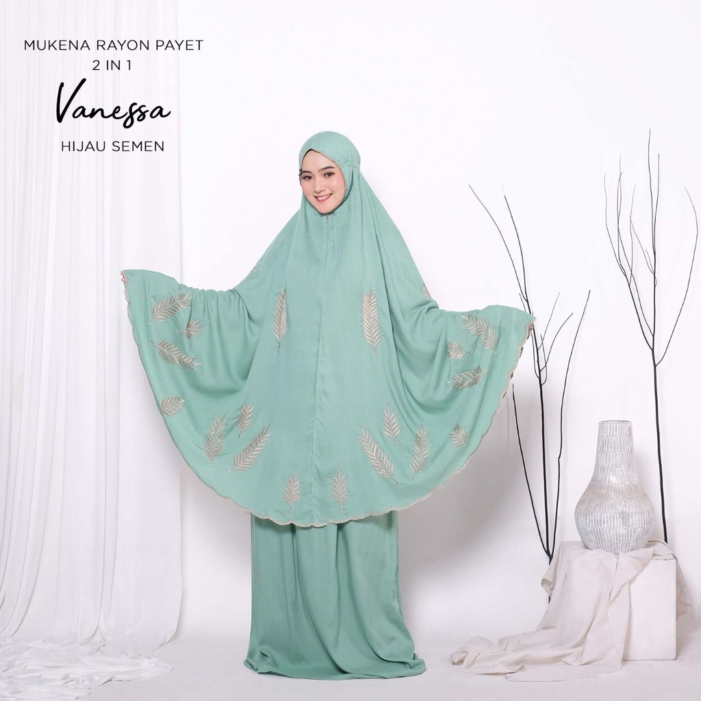 MUKENA BALI TASIK - MUKENA PAYET DEWASA RAYON 2 IN 1 VANESSA