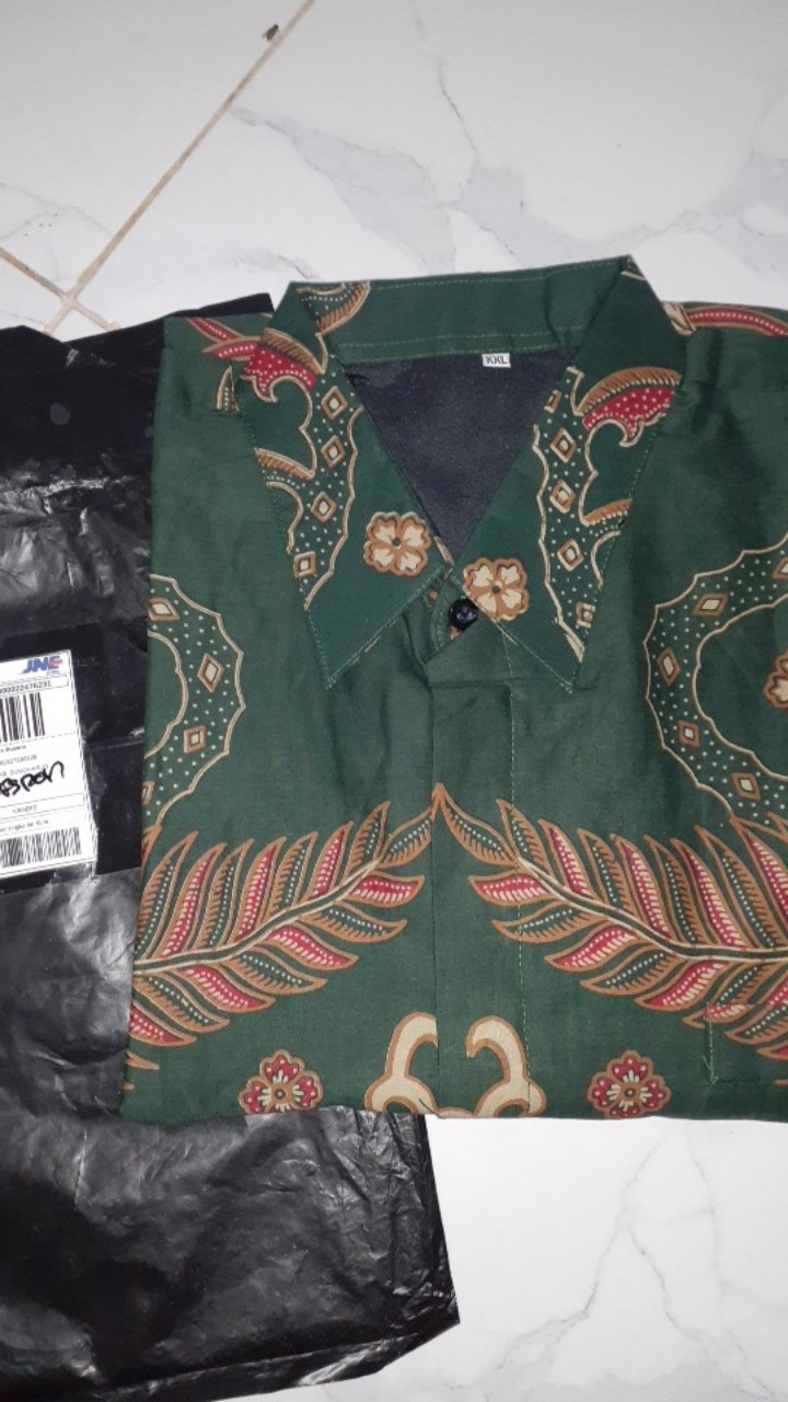 Aswangga Hijau Kemeja Batik Pria Full Furing Bahan Katun Halus Baturaden