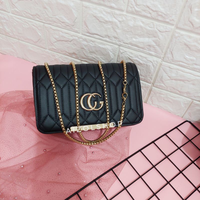 tas selempang  CG  tas wanita murah  tas fashion tas slempang rantai ulir slingbag