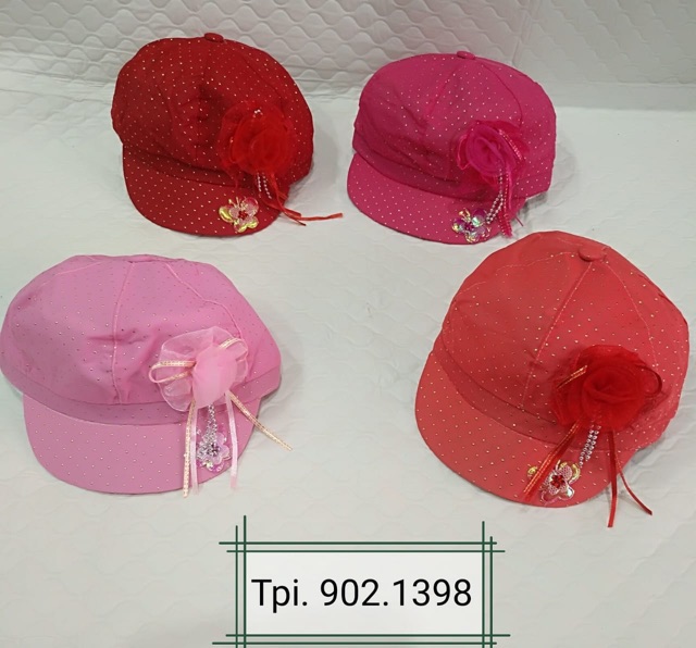 Topi pad anak balita perempuan 1-2 tahun bunga / baby hat girl