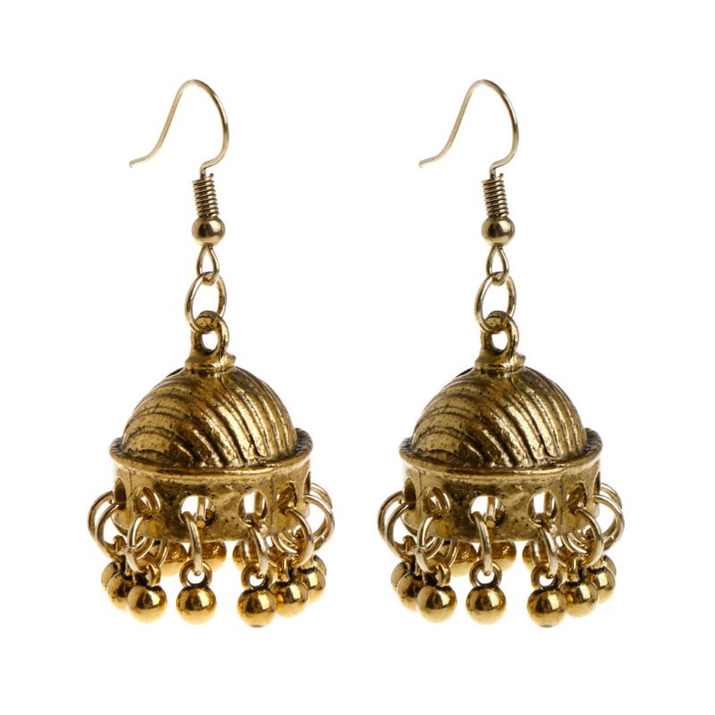 SIY  1 Pair Ethnic Earrings Dome Pendant Tassel Exquisite Elegant Vintage Charms Women Jewelry Dangle India Cage Drop Fashion