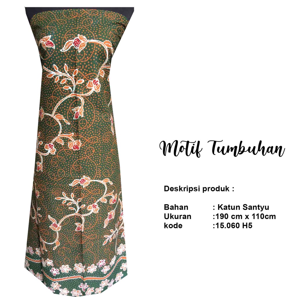 batik tulis / tumbuhan / flora terbaru 2022 / warna army atau hijau / seragam batik NU / 15.060 H5