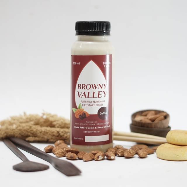 

Susu almond varian rasa coffee - Browny Valley - finest almond milk