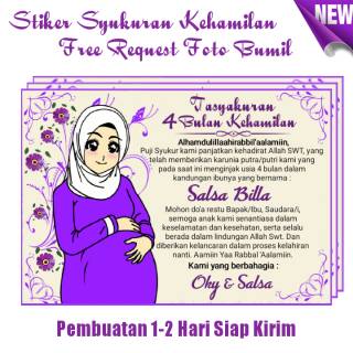 Stiker Label Syukuran 4 Atau 7 Nujuh Bulan Kehamilan Tumpeng Mini Shopee Indonesia
