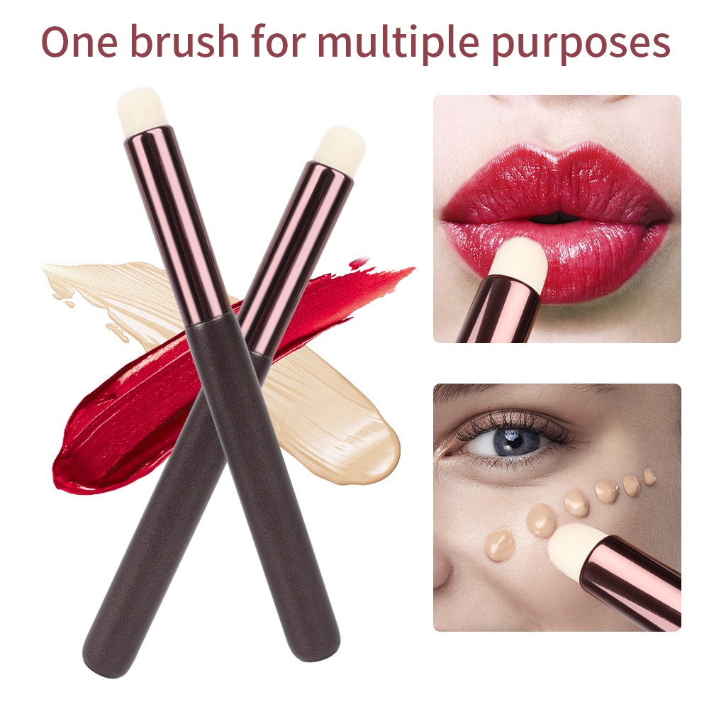 1 Pc Brush Concealer Lipstick Matte Smudge Multifungsi Dengan case Bulat Presisi