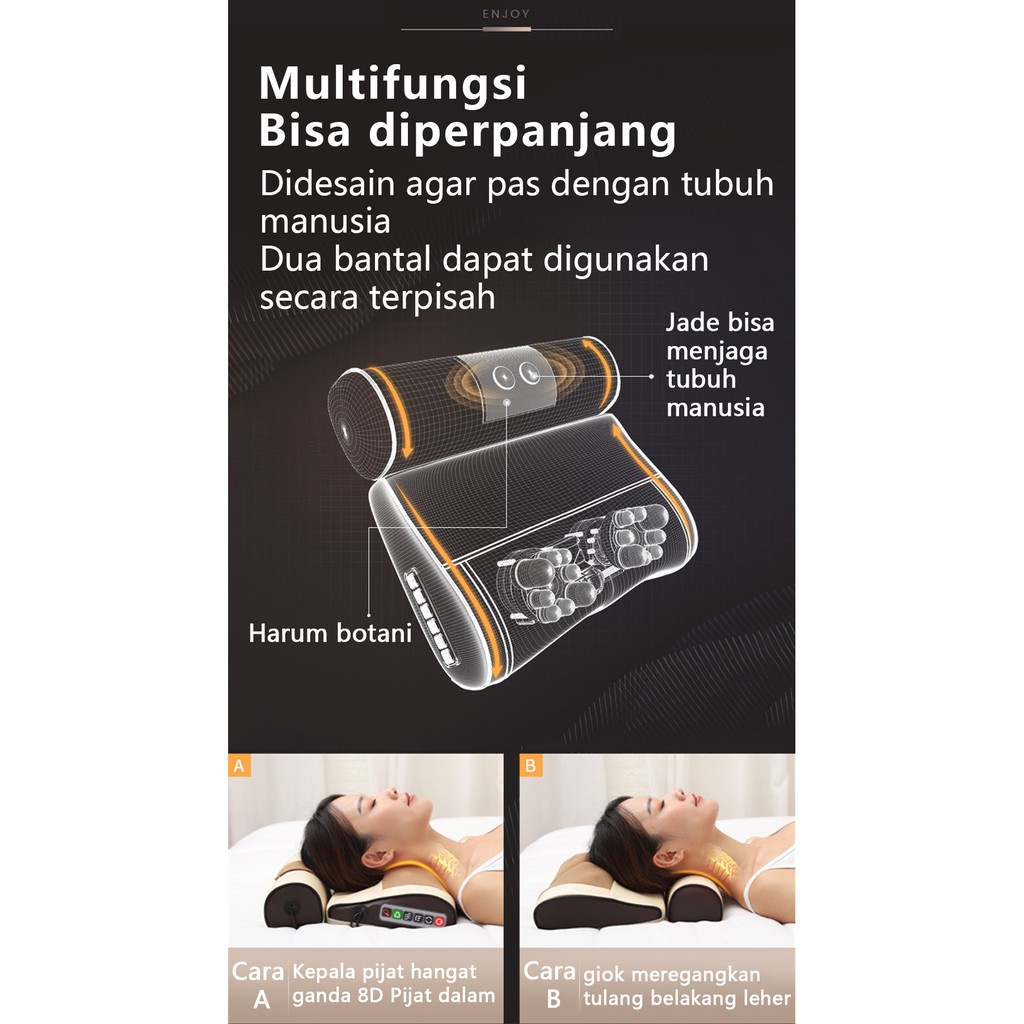 【Stok Baru】Bantal pijat multifungsi, dapat dipanaskan dan digunakan secara terpisah Massage pillow