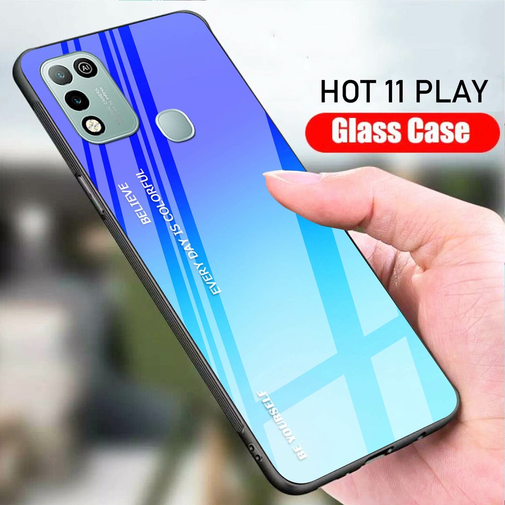 [A17] Softcase Glass Kaca Case Infinix Hot 11 play / Case Hp Infinix Hot 11 play / Casing Handphone 