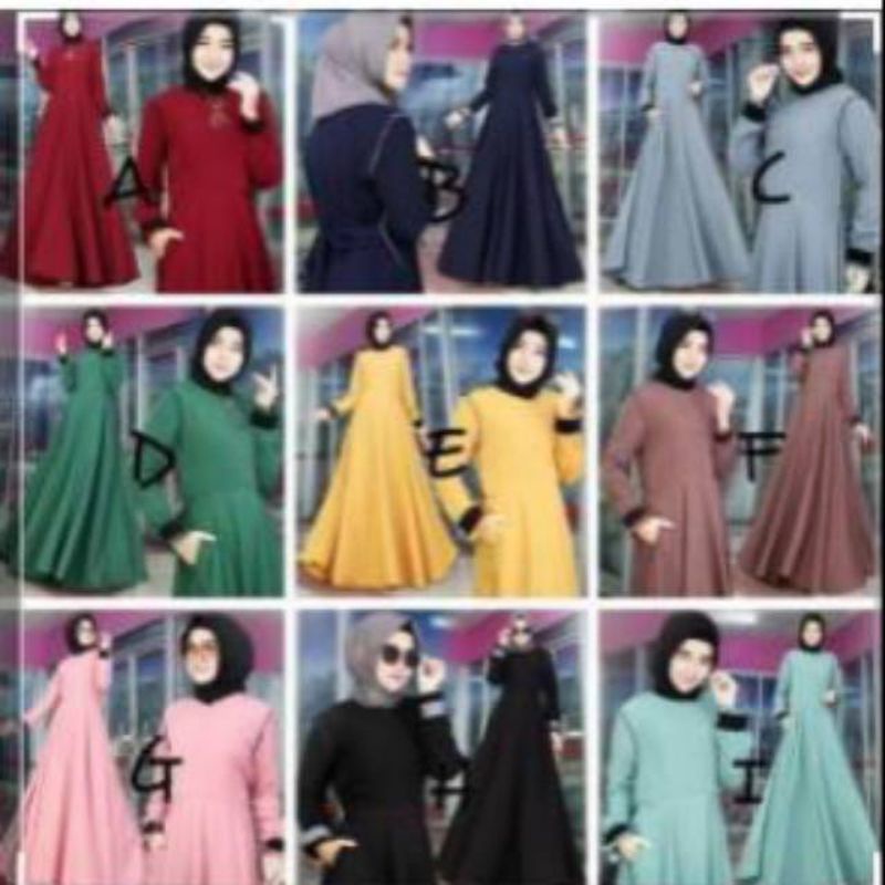 Adiba dress baju gamis fashion muslim remaja wanita