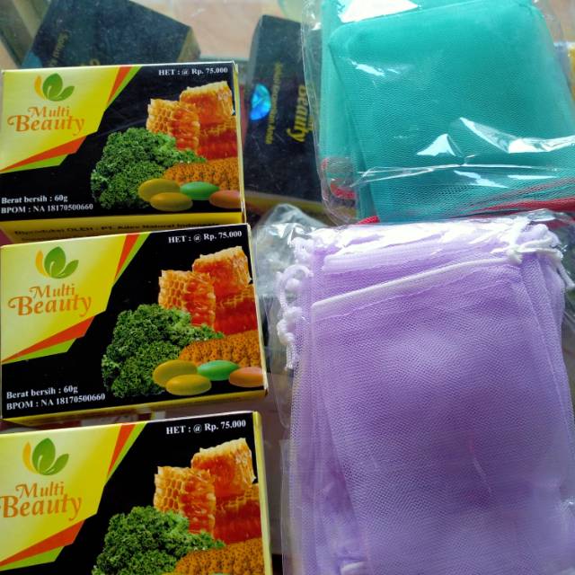 (PROMO) COD dan GROSIR sabun MBS multibeauty FREE jaring atau bandana