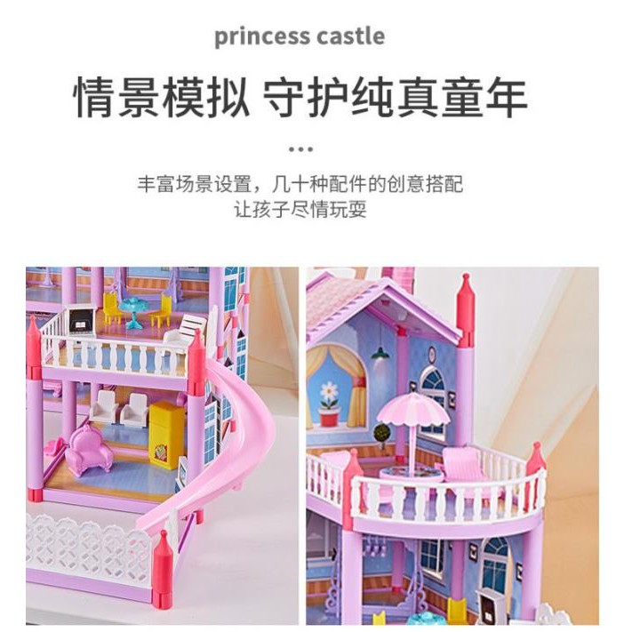 Model terbaru ❂➽ 988 MAINAN PRINCESS CASTLE RUMAH BARBIE PLAY HOUSE ANAK 3-4 TINGKAT - TANPA BONEKA