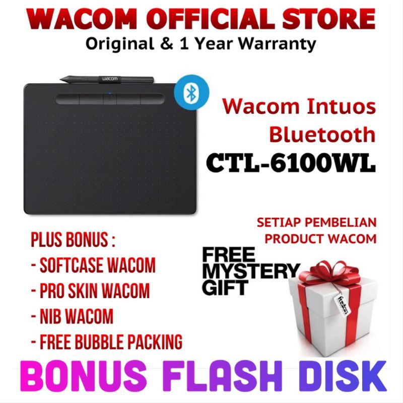 WACOM Intuos CTL-6100WL / CTL 6100WL / 6100 Bluetooth Digital Drawing Tablet