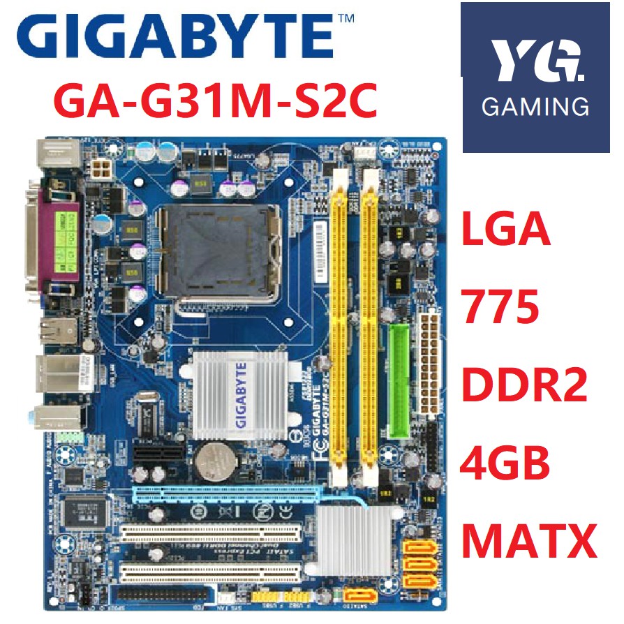 Gigabyte Ga G31m Es2c Motherboard G31 Cpu Socket Lga 775 Untuk Core 2 Ddr2 4g Micro Atx Shopee Indonesia