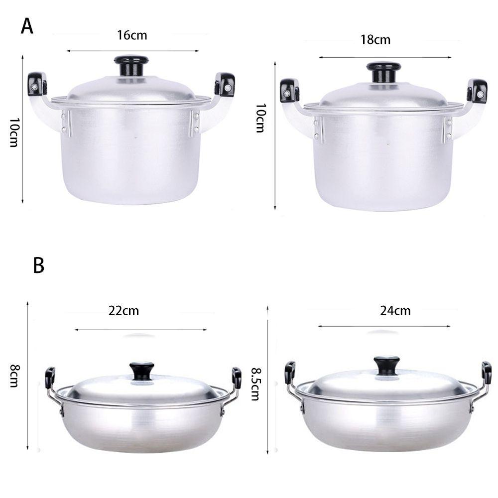 [Elegan] Gas cooker Dapur Ramen Mie Masak Silver Aluminium Serbaguna Gaya Lama Anti Lengket Stew Pot