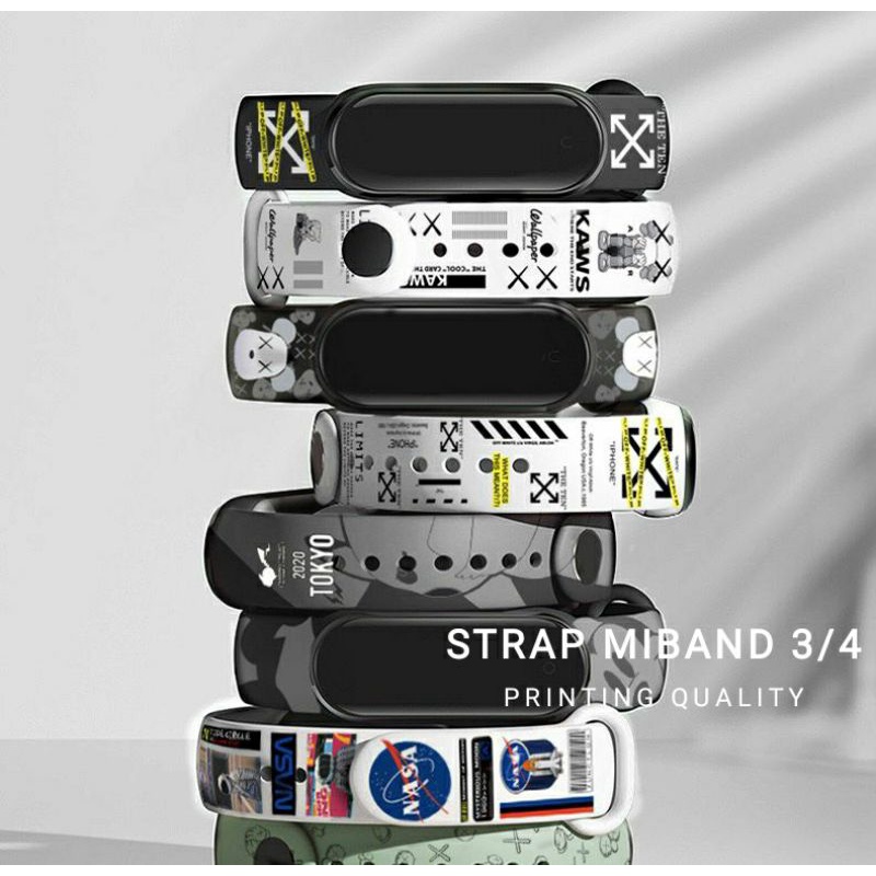 Strap Mi Band 3/4 Xiaomi Mi Band 5 / 6 Mi Band 7 Mi band 6 Mi Band 5 Tali Pengganti Miband 3/4/5/6/7 Motif Keren