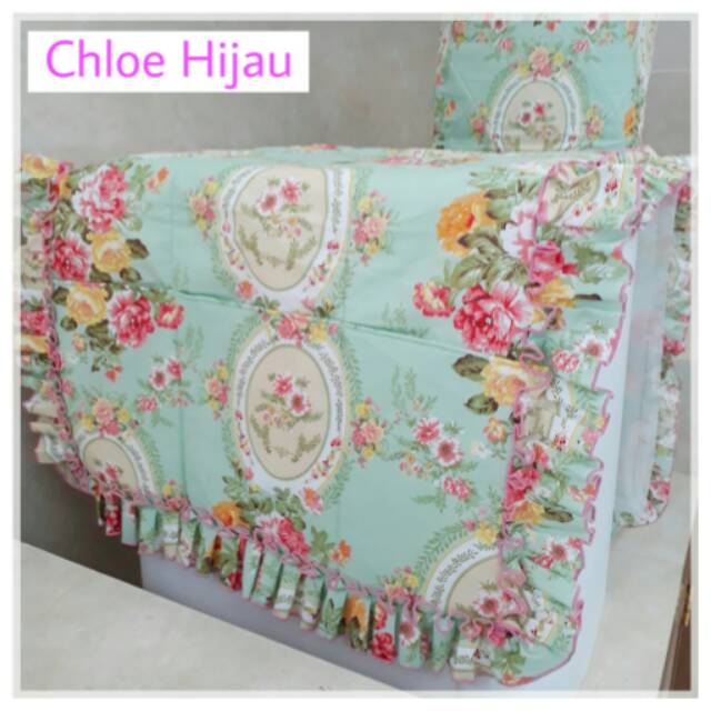 TUtup galon dan kulkas  motif Chloe Hijau FULL Shopee 