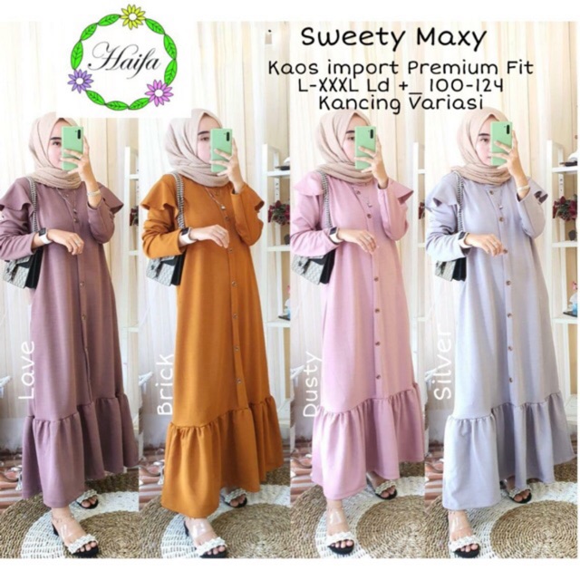 SWEETIE MAXI by Haifa Gamis  kaos  wanita berkualitas 