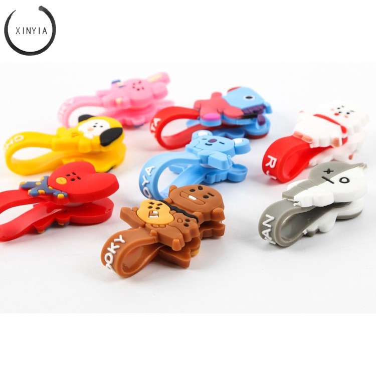 Kpop BTS Bangtan Boys BT21 ARMY Kabel Earphone Model Kartun Pengikat Kabel