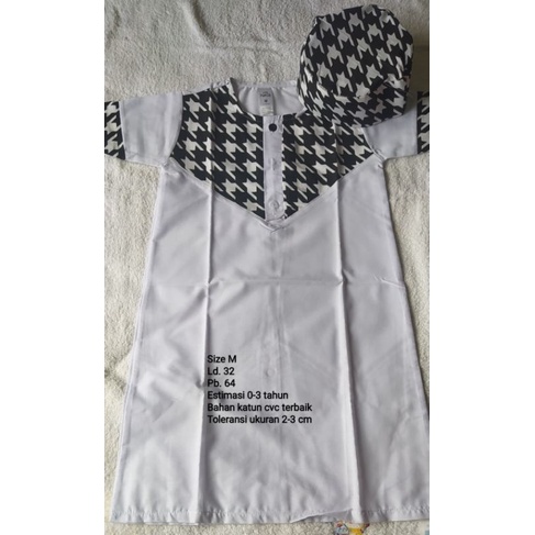 gamis gibran free peci m putih