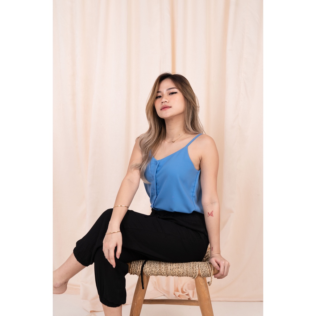 (COD) OH Fashion Basic Tank top Ella kancing premium quality korea #0018