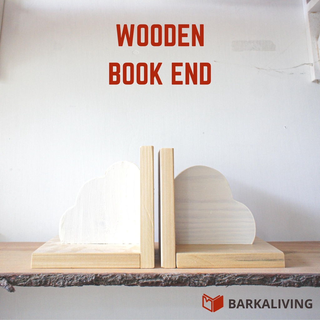 

Wooden Book End Pembatas Buku Kayu