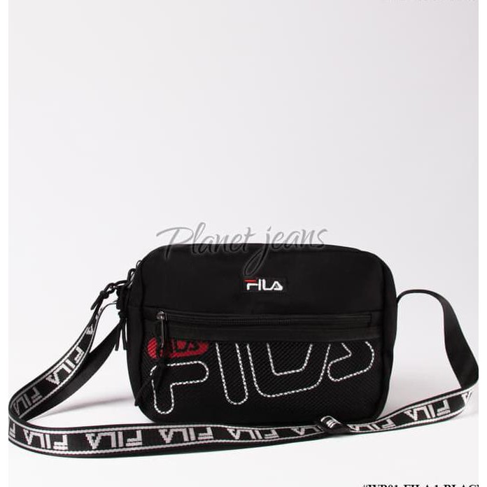 Shoulder Bag Fila pria wanita bum waist bag tas selempang kecil Hitam
