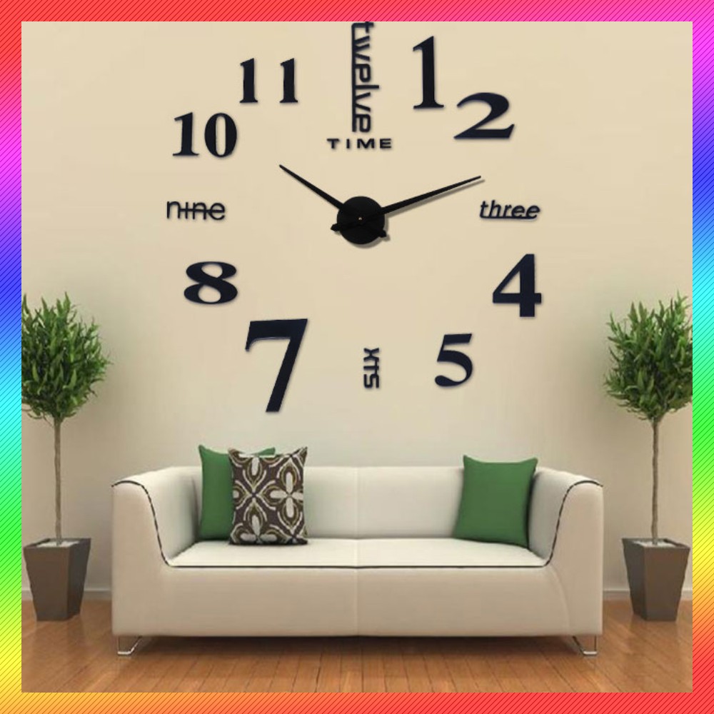 Taffware Jam Dinding Besar Diy Giant Wall Clock Quartz Creative Design 80 130cm Diy 101 Black Shopee Indonesia