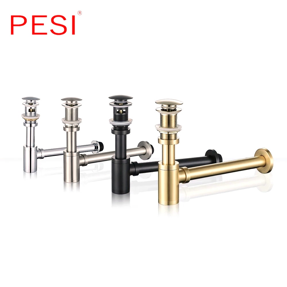 Promo Spesial Bathroom Brass Bottle P Trap Pipe Basin Sink Tap Kit Waste Pop Up Drain Stopper Shopee Indonesia