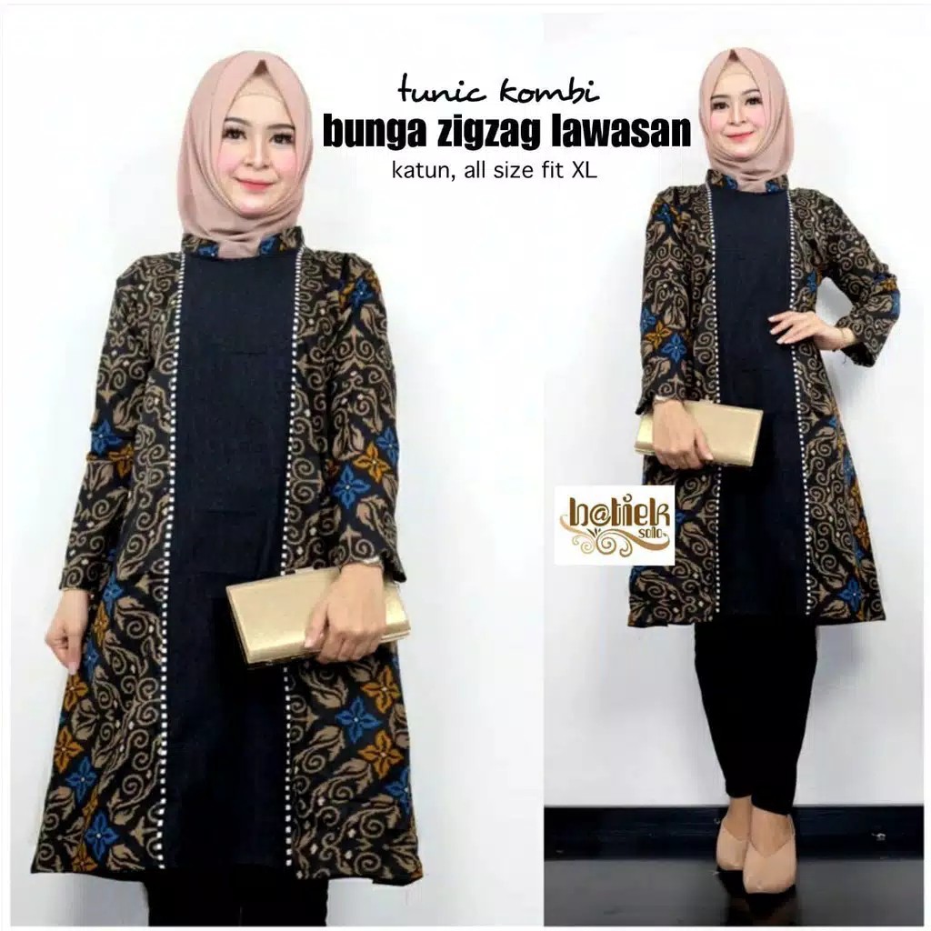 LONGCARDI BUNGA LAWASAN ZIGZAG ALUNA CARDIGAN BATIK CANTIK KARDIGAN BATIK KANTOR SERAGAM BATIK CARDI