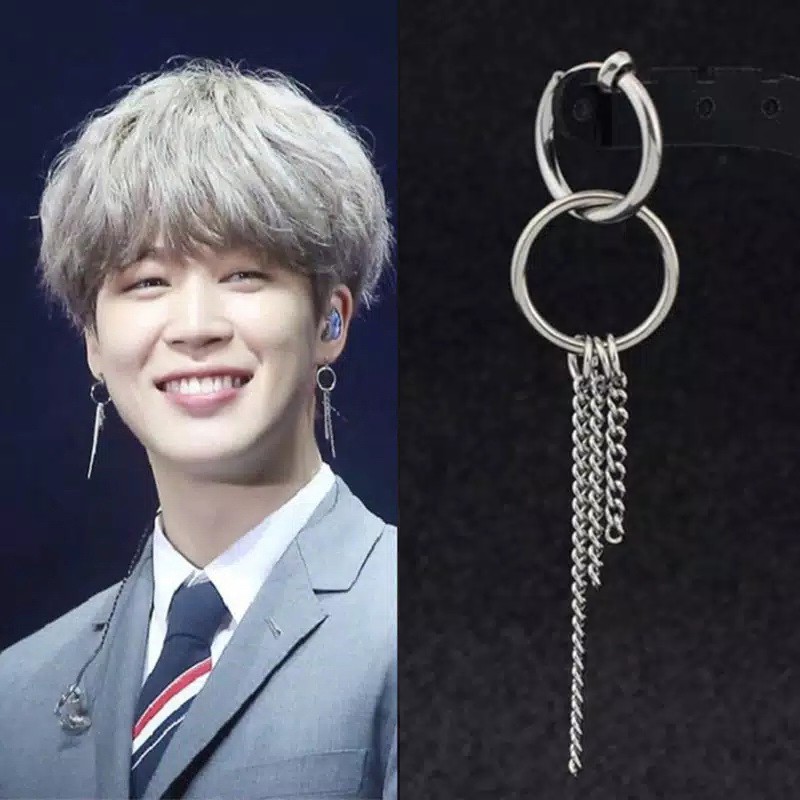 EE0477 - Anting JEPIT Tanpa Tindik Pria Wanita Kpop Korea BTS EXO NCT