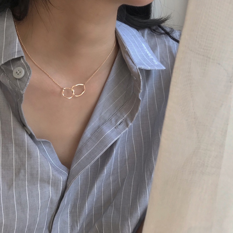 Kalung choker Rantai Klavikula Model Silang Geometris Serbaguna