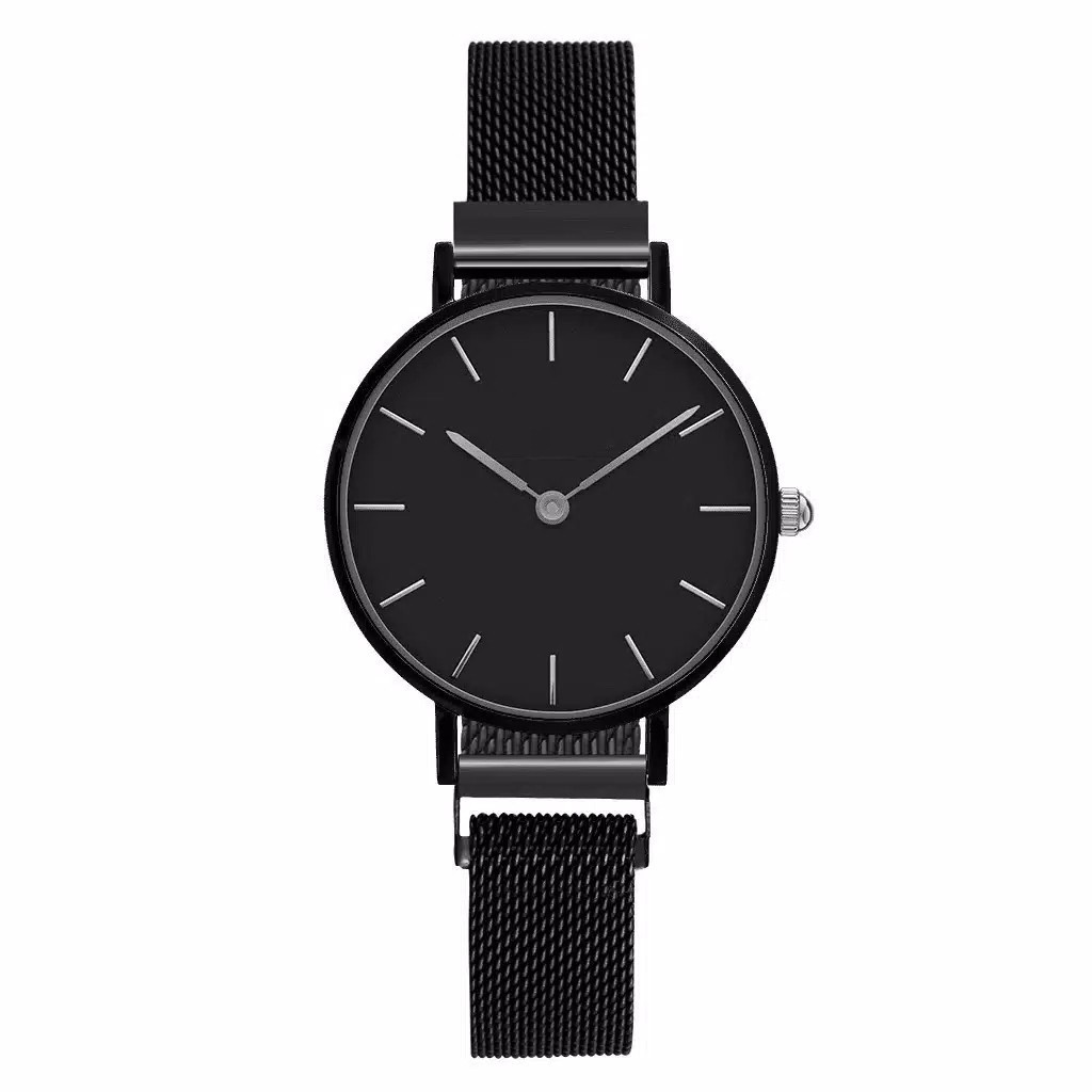 NEW JAM TANGAN RANTAI WANITA-FULL BLACK