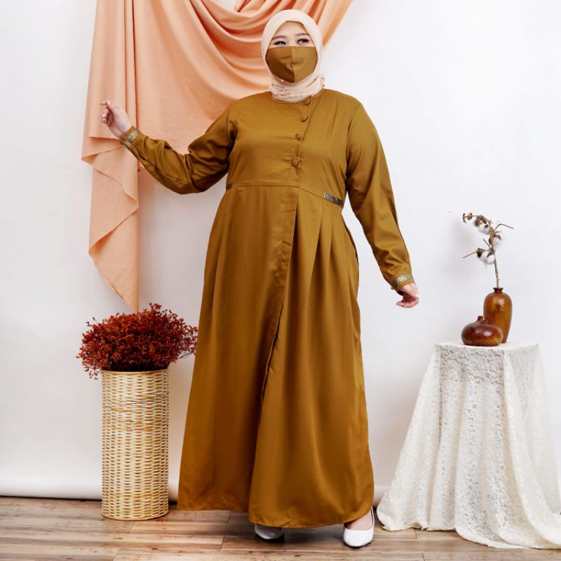 derlyta - Gamis toyobo khaki jumbo | seragam pemda jumbo | gamis kerja | gamis dinas