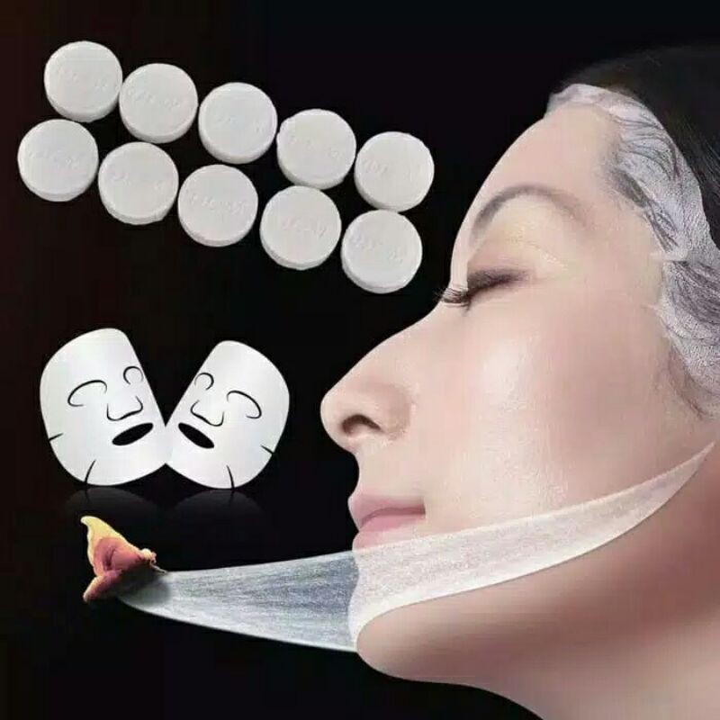 ⭐ Jendela Kosmetik ⭐ Compressed / masker Kertas Wajah Tablet Polos / Compressed Paper Mask ( JK 1 )