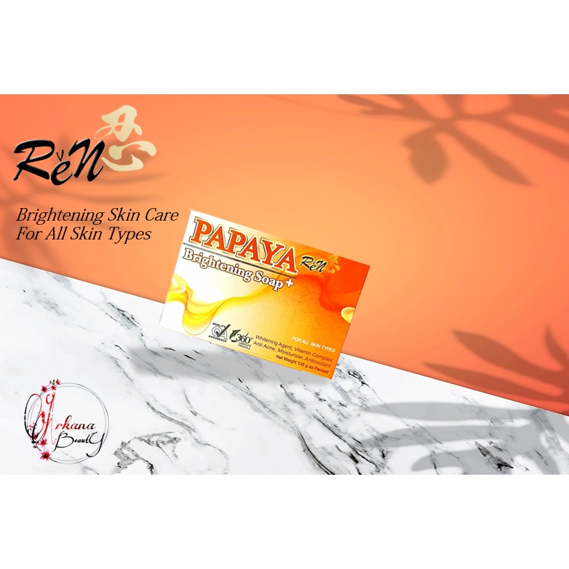 Ren Papaya  Brightening Soap 135Gr / Ren Sabun Papaya / Sabun Pepaya /