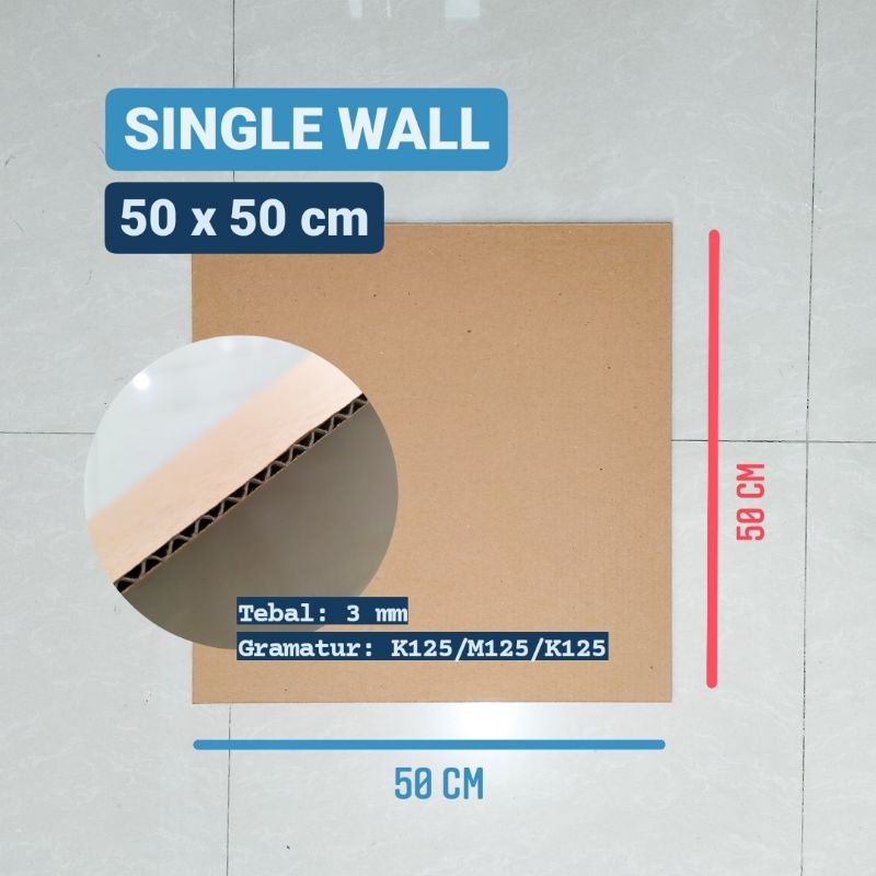 

kardus lembaran single wall 50 x 50 cm, tebal 3mm, dus sheet packing