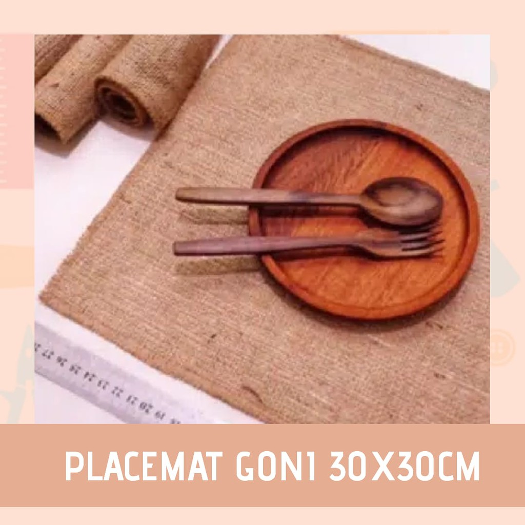 ALAS FOTOGRAFI GONI 30x30 CM - TAPLAK MEJA MINIMALIS - TATAKAN PIRING - ALAS POT BUNGA - VINTAGE