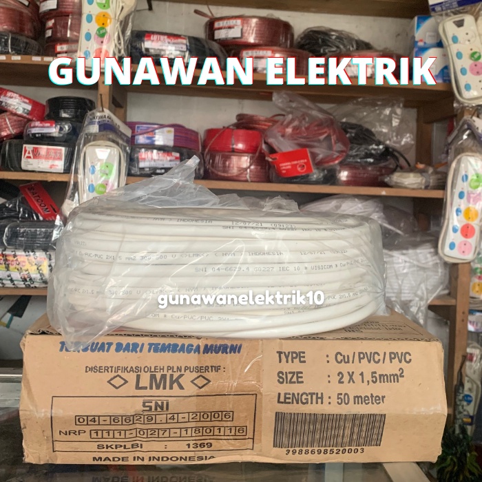 Kabel VISICOM 2 X 1.5mm, 50 Meter, KABEL SNI, VISICOM