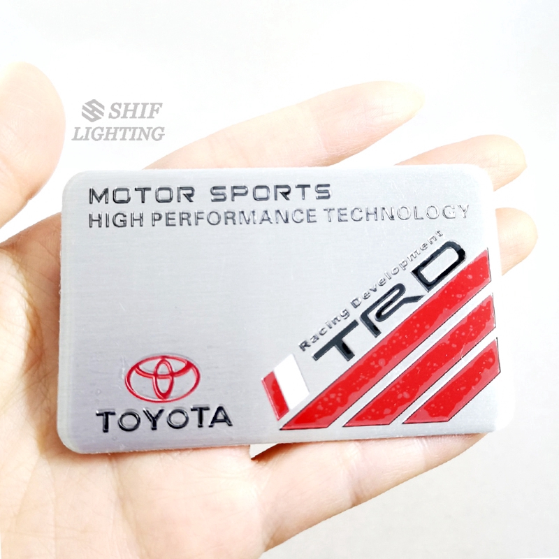 1Pc Stiker Emblem / Badge Bahan Aluminium TRD untuk Mobil Toyota