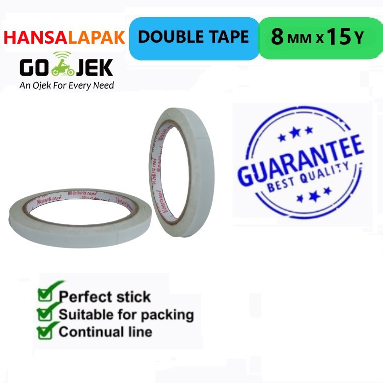 

Double Tape Hansa 8mm x 15Y (1 Roll)