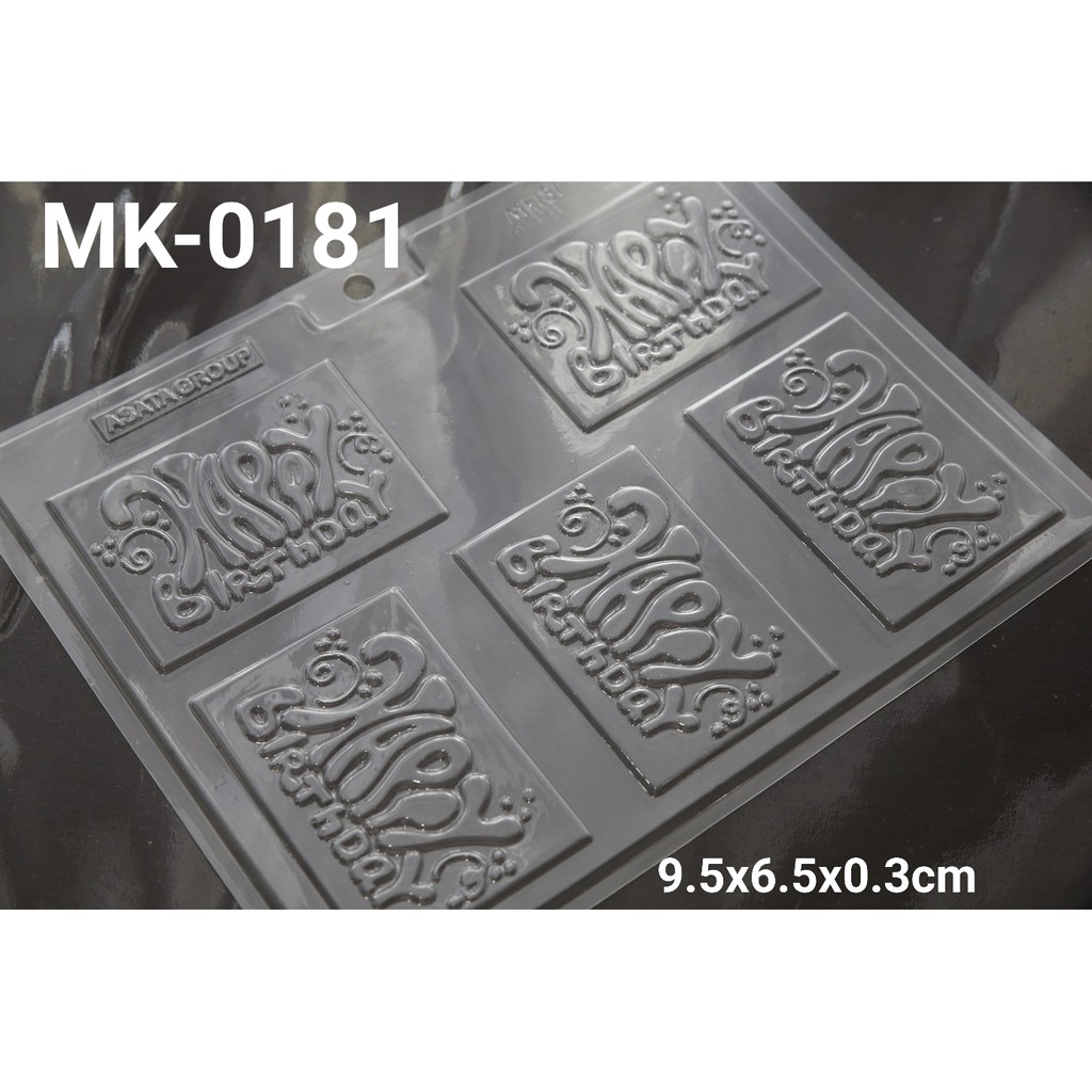 MK-0181 Cetakan Mika Cetakan Coklat Happy Birthday Kotak