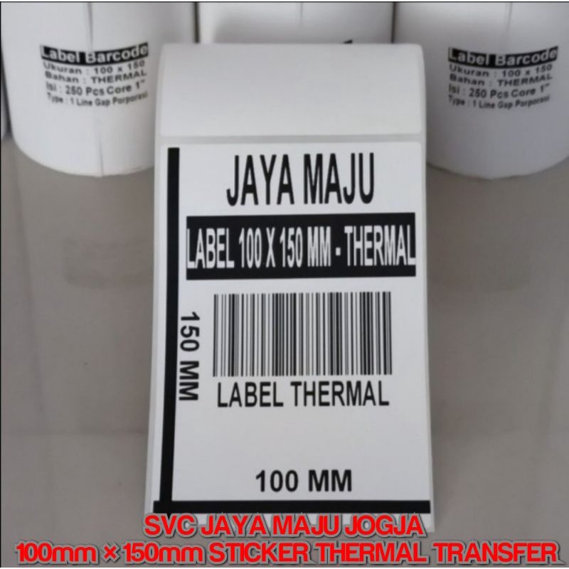 

[ GODEX ] 100 X 150 THERMAL UPM - 1 LINE - FACE OUT - ISI 250 PCS || CORE 1" || LABEL THERMAL PORPORASI - KERTAS - STICKER - RESI - A6 || GODEX G500 - GODEX G 500 - GODEX G-500 - JAYA MAJU JOGJA