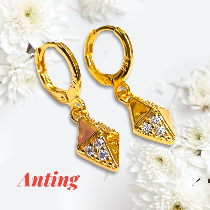 anting permata //anting wanita //perhiasan //anting gantung//anting