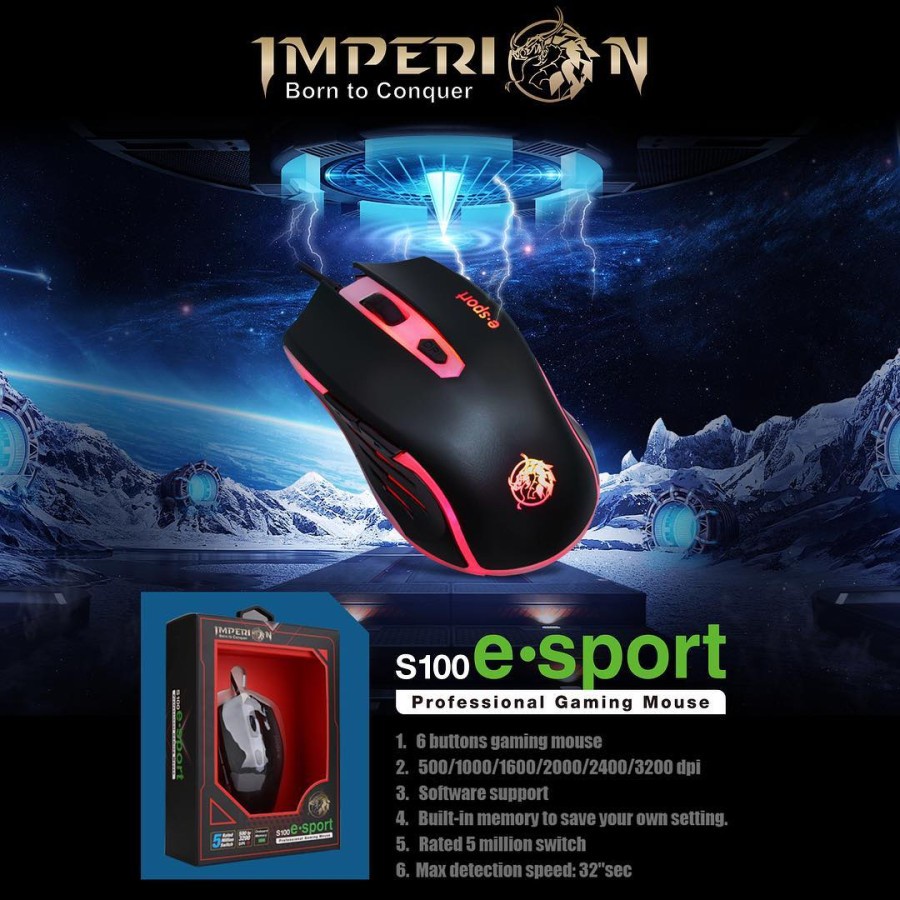 MOUSE IMPERION S100 GAMING MACRO ONBOARD/MOUSE GAMING