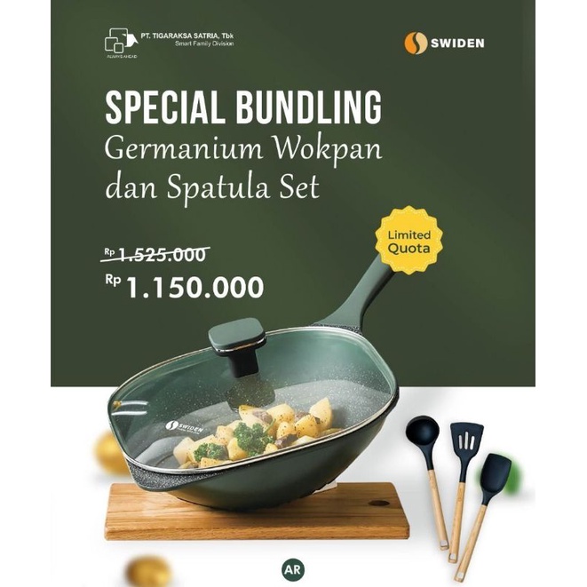 Germanium wokpan dan spatula set