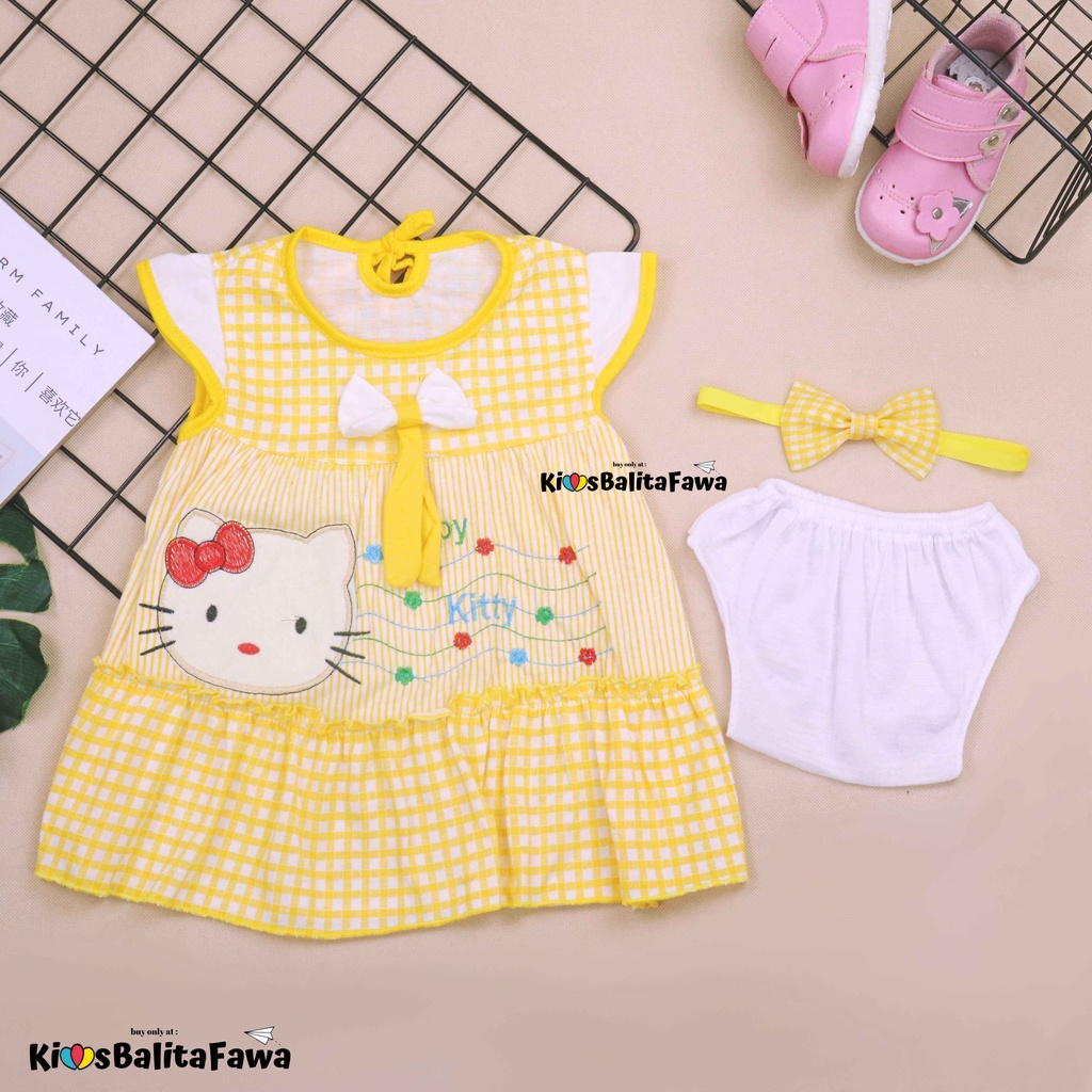 [GRATIS BANDO] Setelan Bayi Imut size 0-12 Bulan / Baby New Born Baju Dress Anak Perempuan Motif