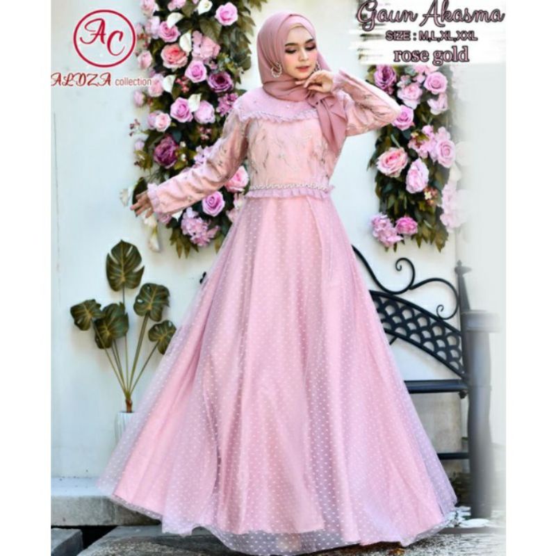 gamis aldza ~gamis brokat Tulle bordir~gamis muslim ~Ootd kebaya ~kebaya modern ~ dress terbaru