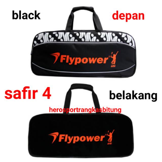 Tas flypower safir 4 / tas badminton / new  /mei /tasolahraga /tas raket