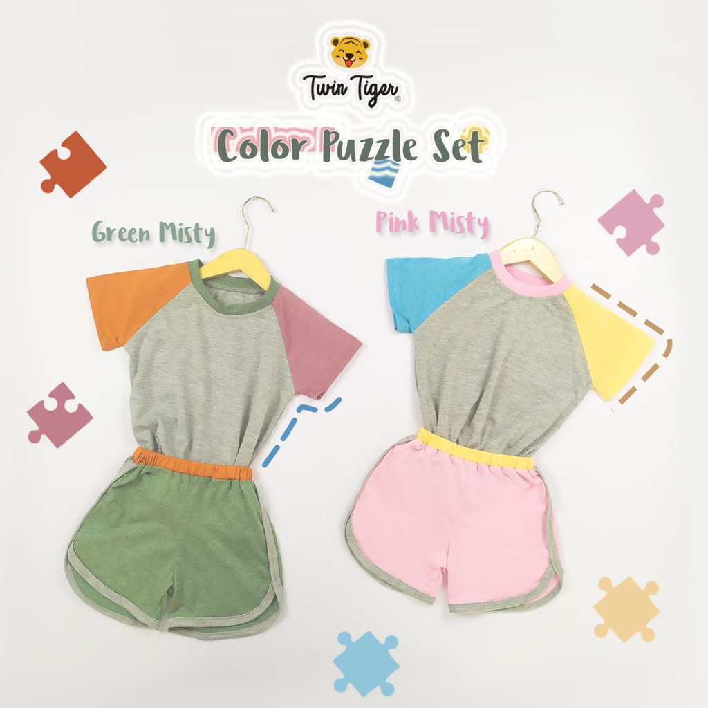 Twin Tiger Color Puzzle Set 0-5 Tahun Setelan Anak Kekinian Lucu Murah CBKS