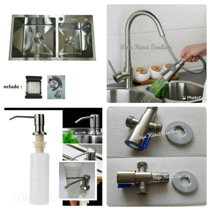 Kitchen Sink ONAN 7541 Stainless/Paket Lengkap Kitchen Sink Onan 7541